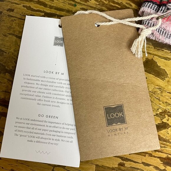 Look by M Printed Abstract Boho Infinity Scarf Brown Pink Cotton Rayon Giftable - Picture 4 of 4